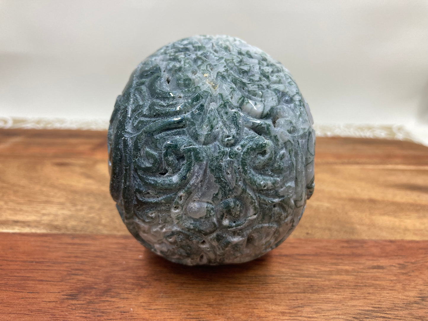 Moss Agate Skull