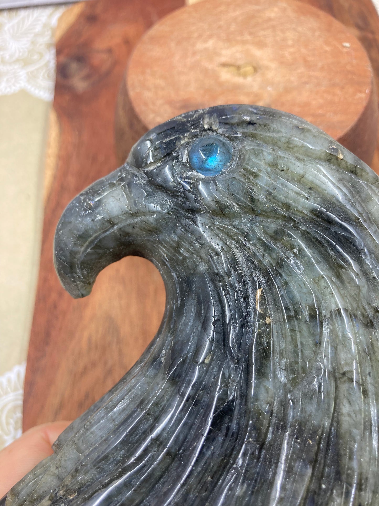 Labradorite Hawk Carving