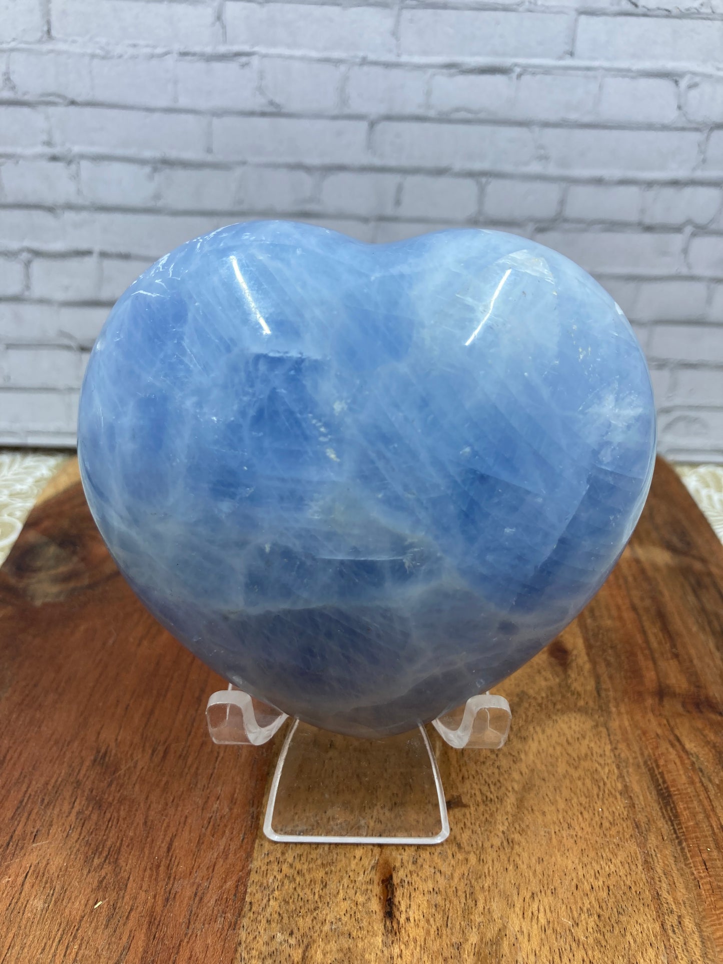 Blue Calcite Heart