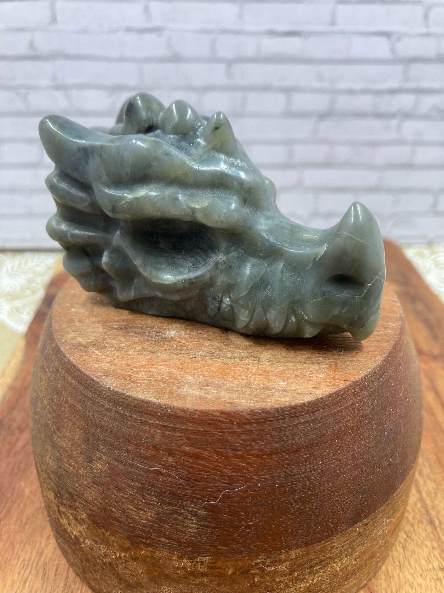 Labradorite Dragon Skull
