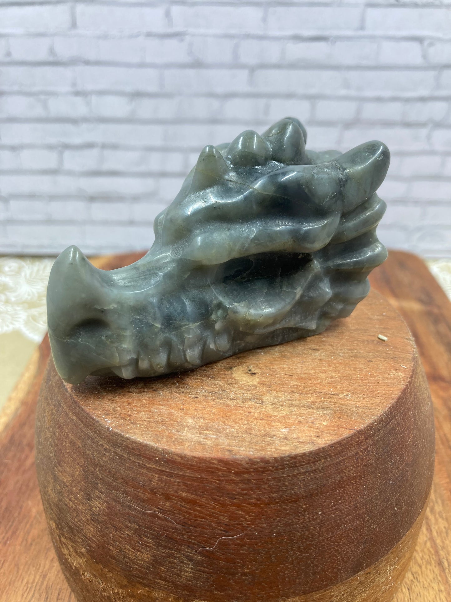 Labradorite Dragon Skull