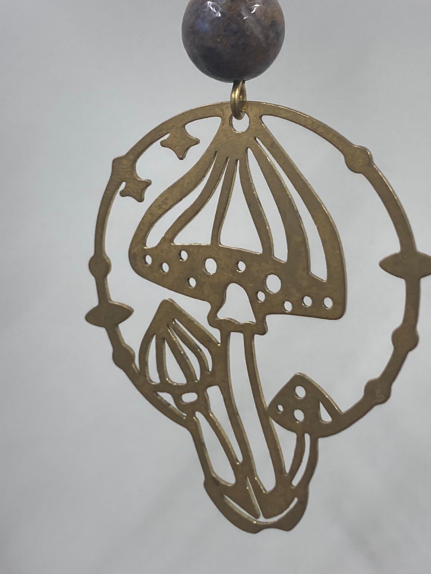 Brass Mushroom Earrings
