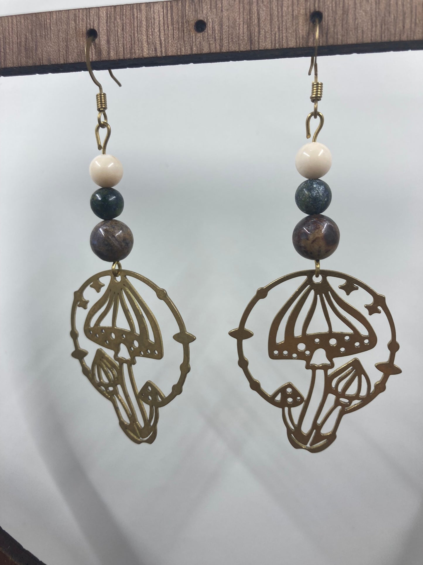 Brass Mushroom Earrings