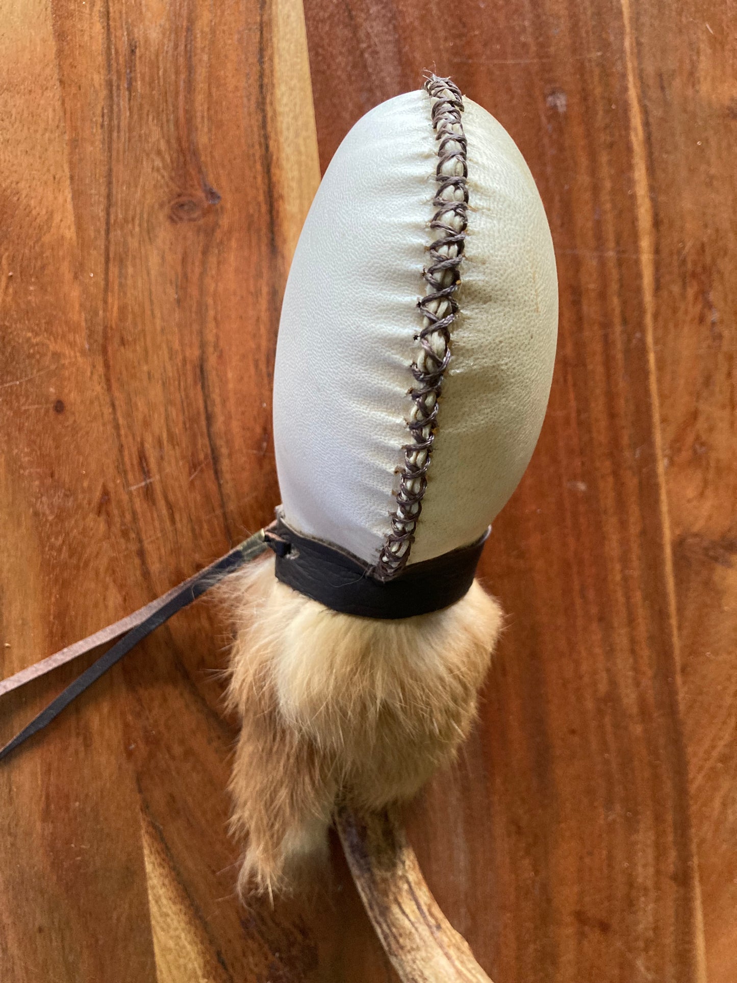 Medicine Rattle with Fox, Deer and Tawny
