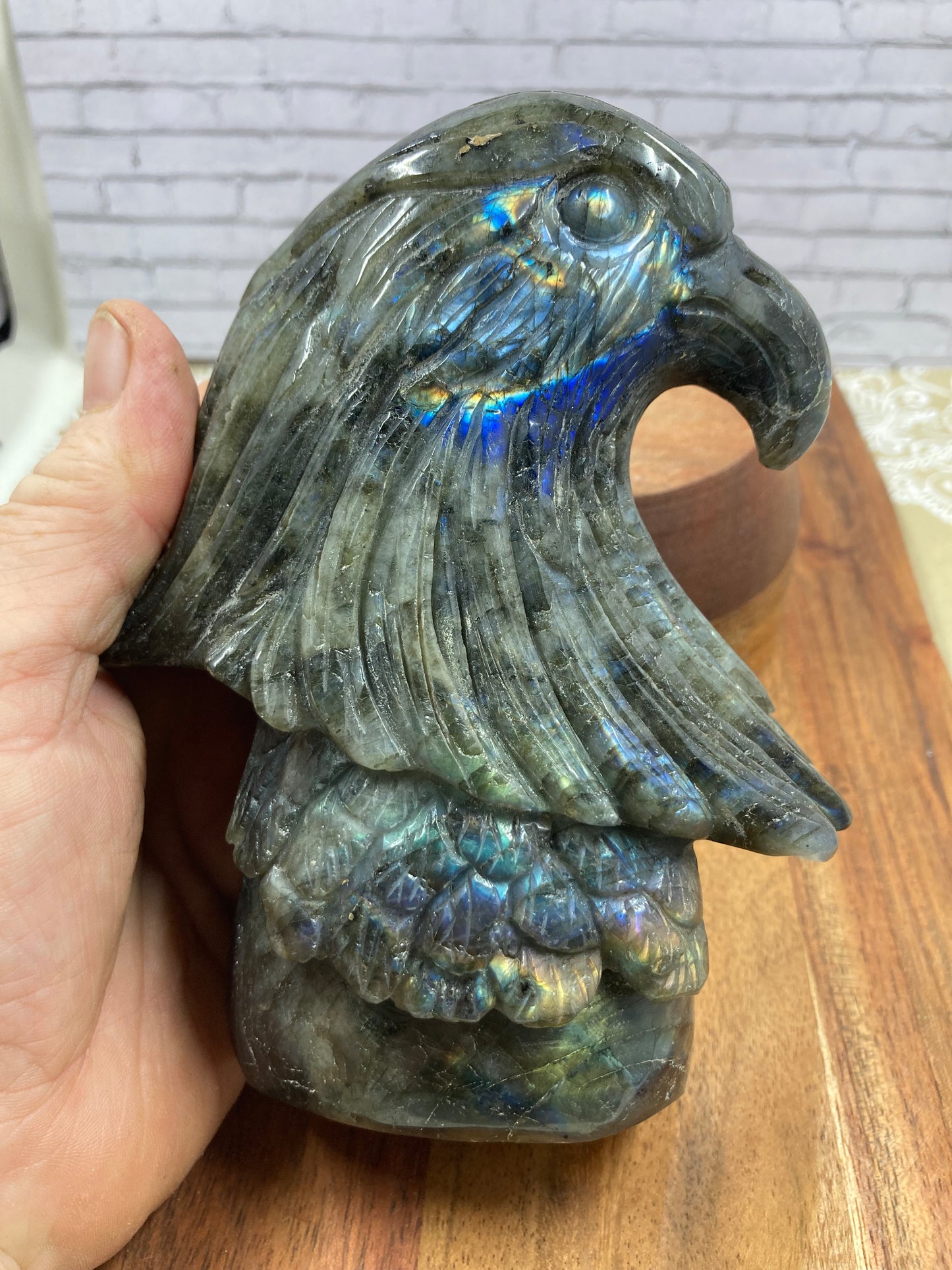 Labradorite Hawk Carving