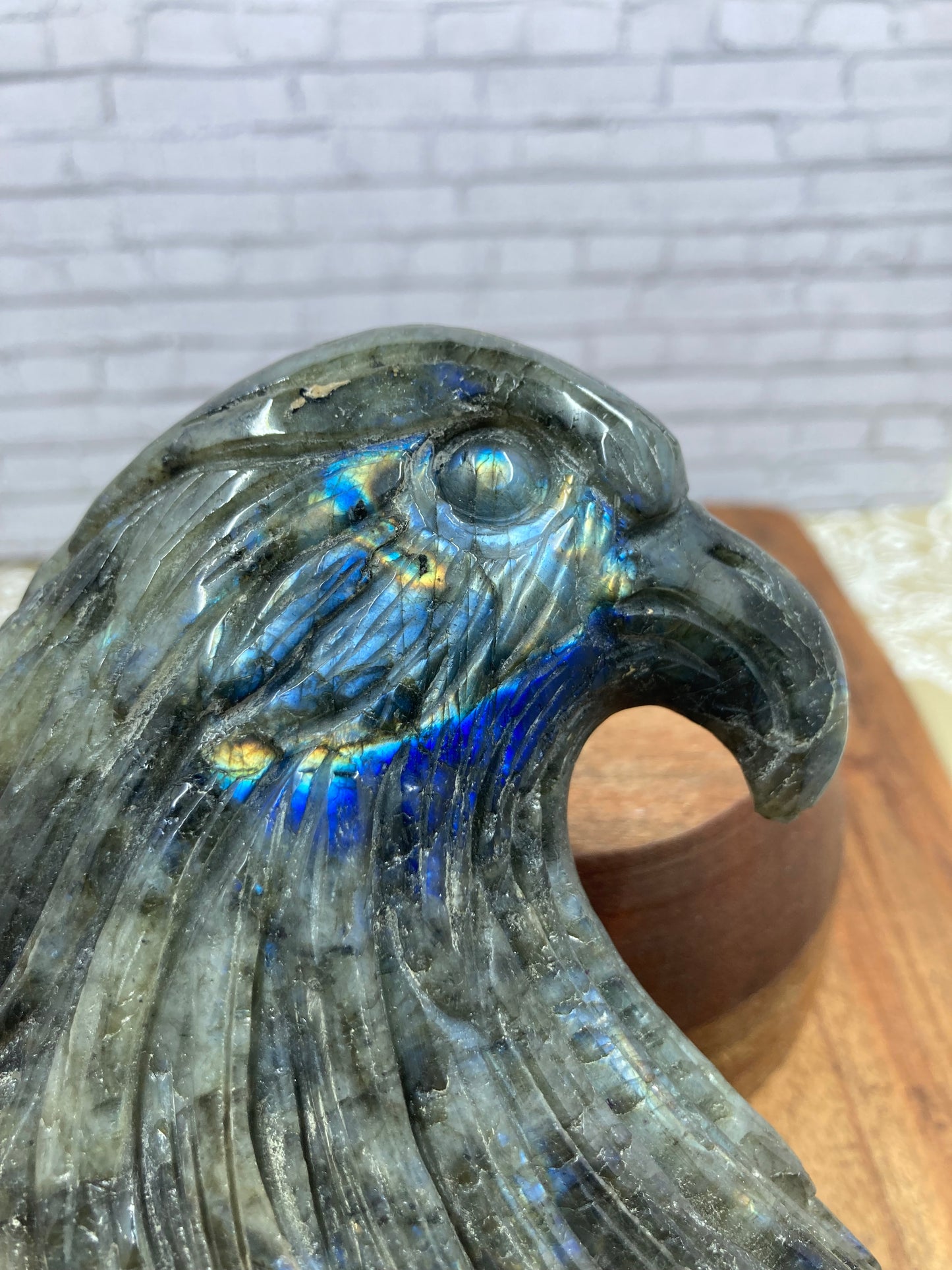 Labradorite Hawk Carving