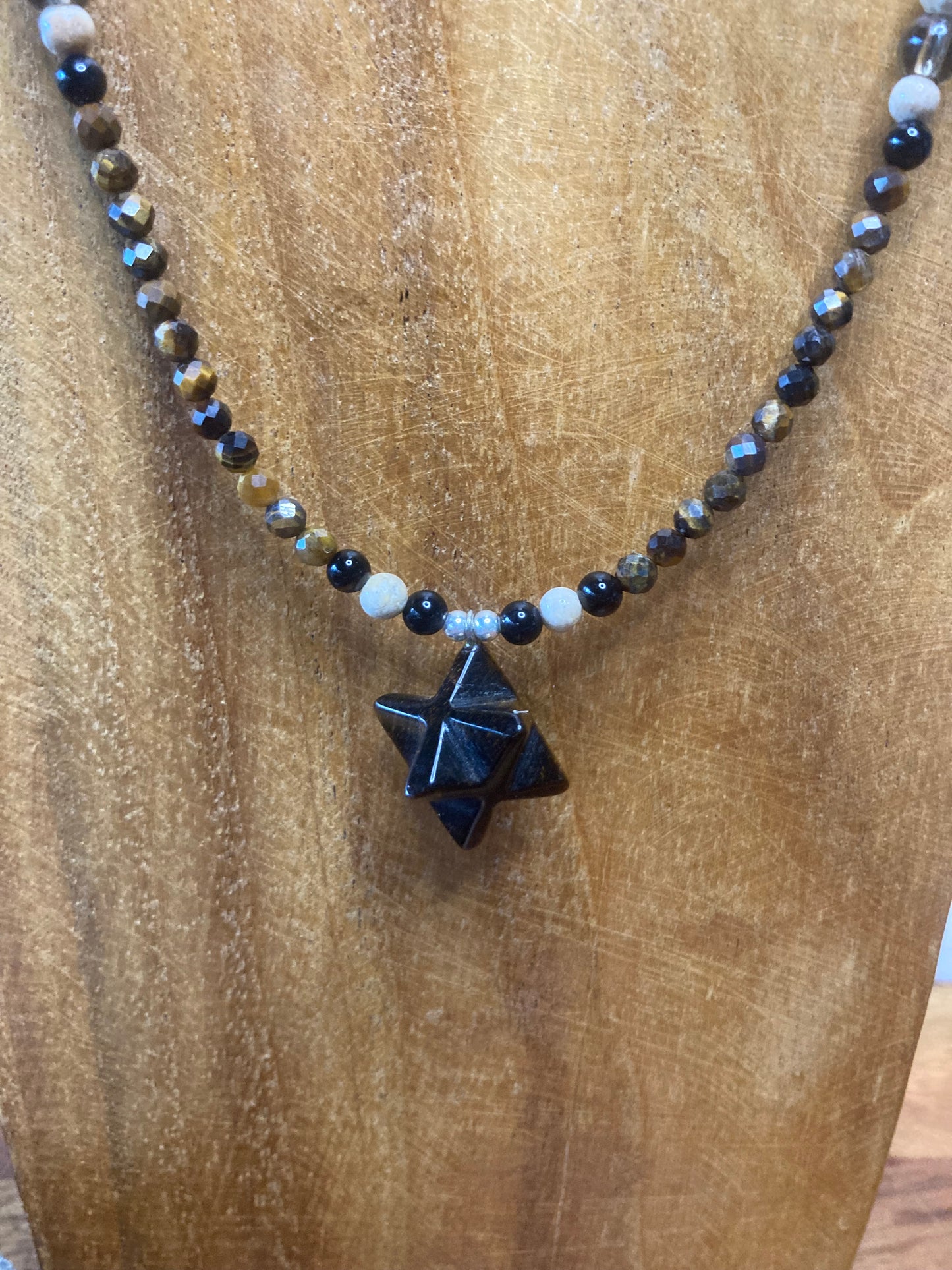Tigers Eye Merkaba Necklace
