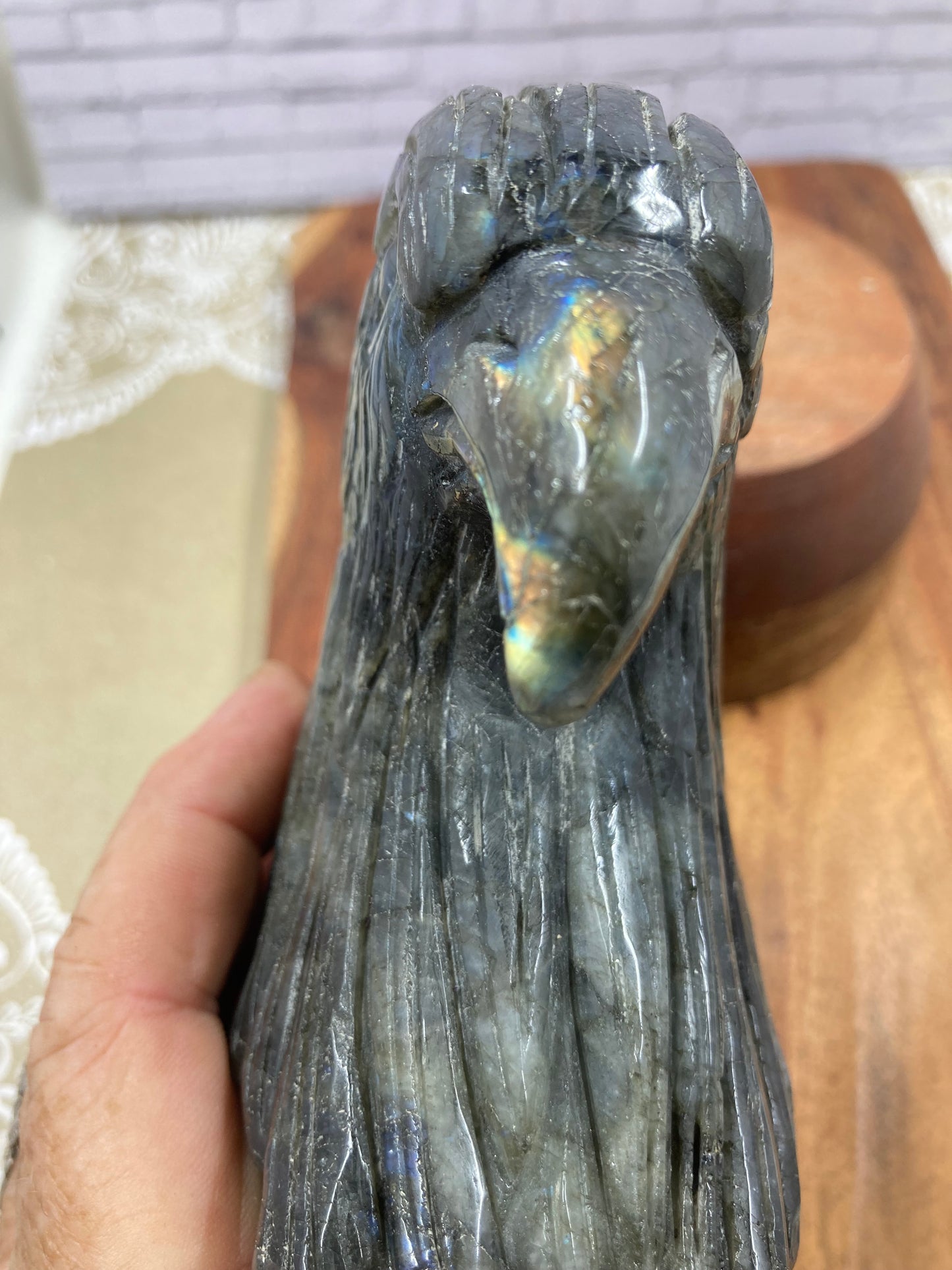 Labradorite Hawk Carving