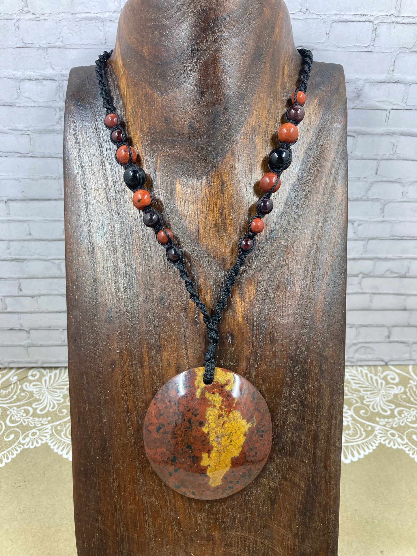 Ocean Jasper Macrame Necklace