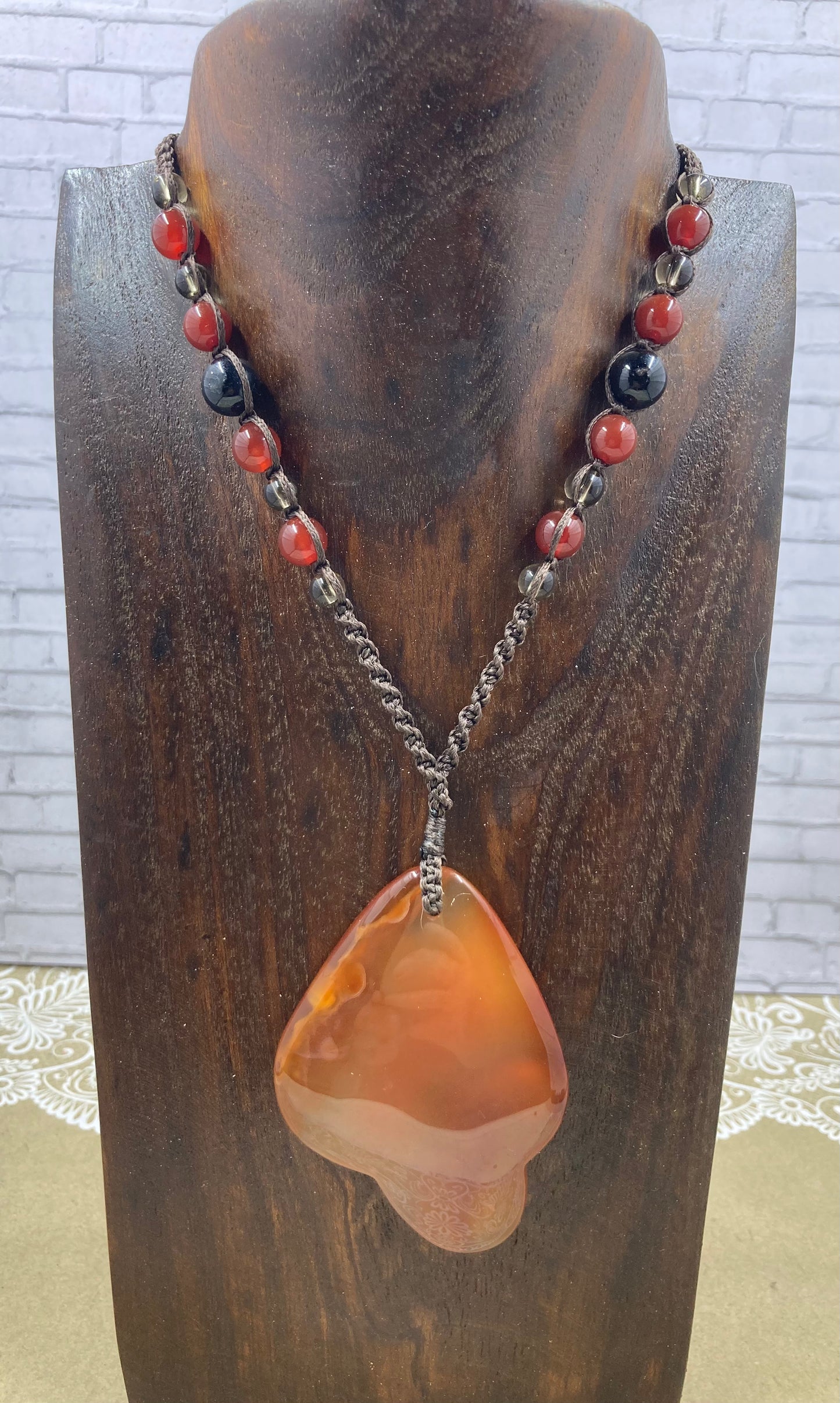 Carnelian Macrame Necklace