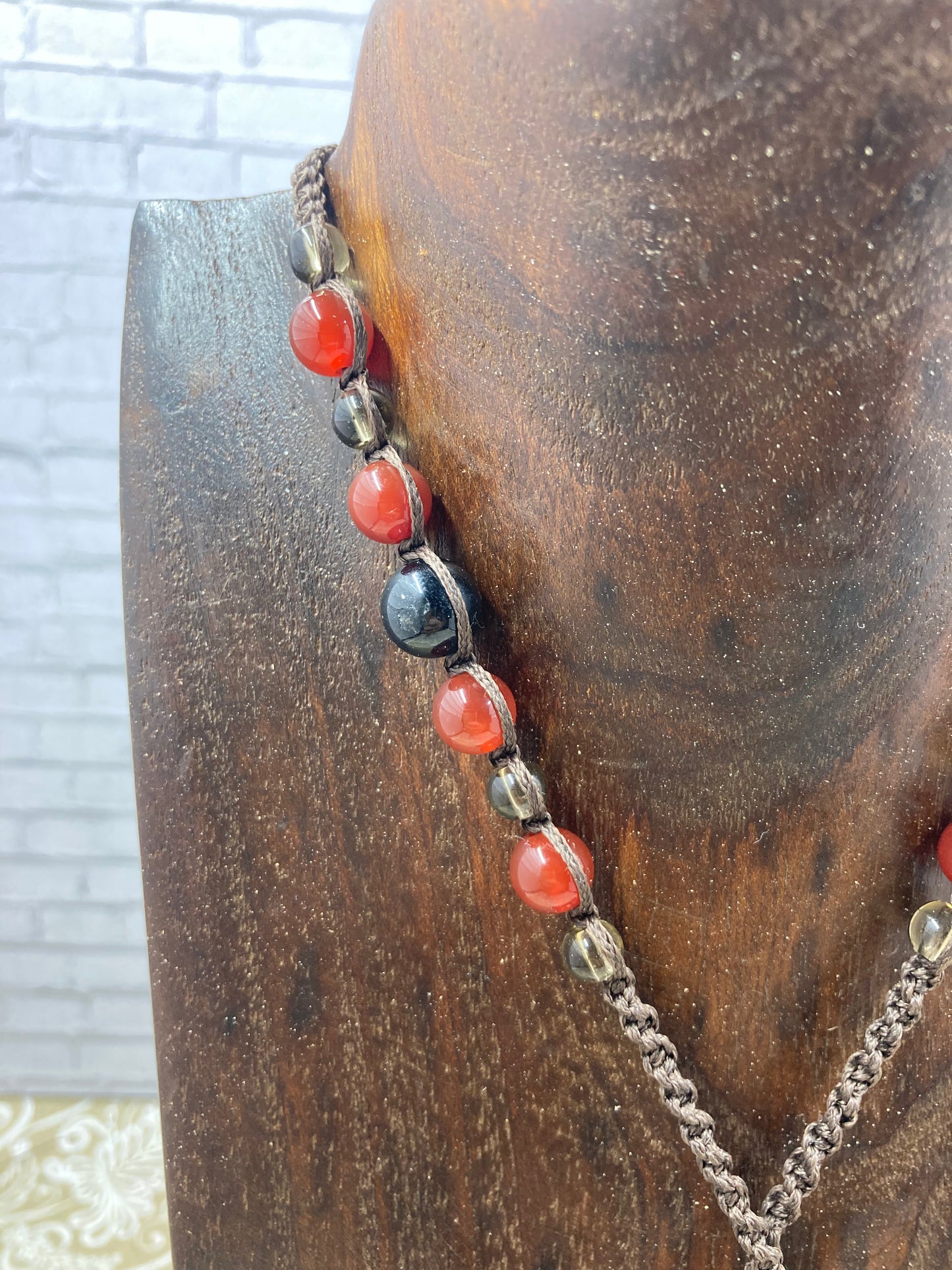 Carnelian Macrame Necklace