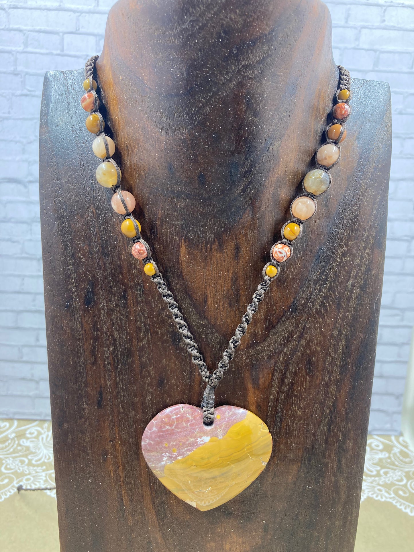Ocean Jasper Macrame Necklace