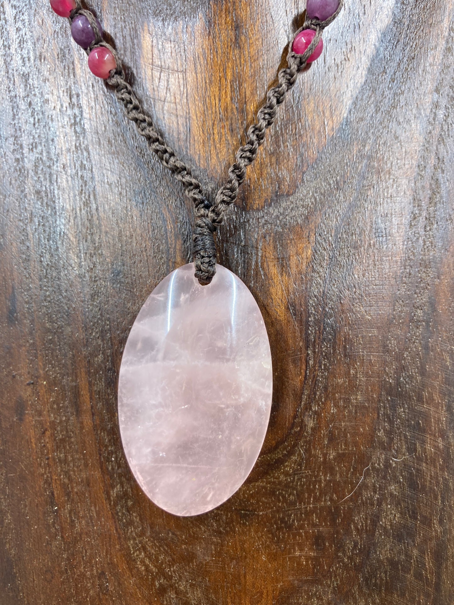 Rose Quartz Macrame Necklace