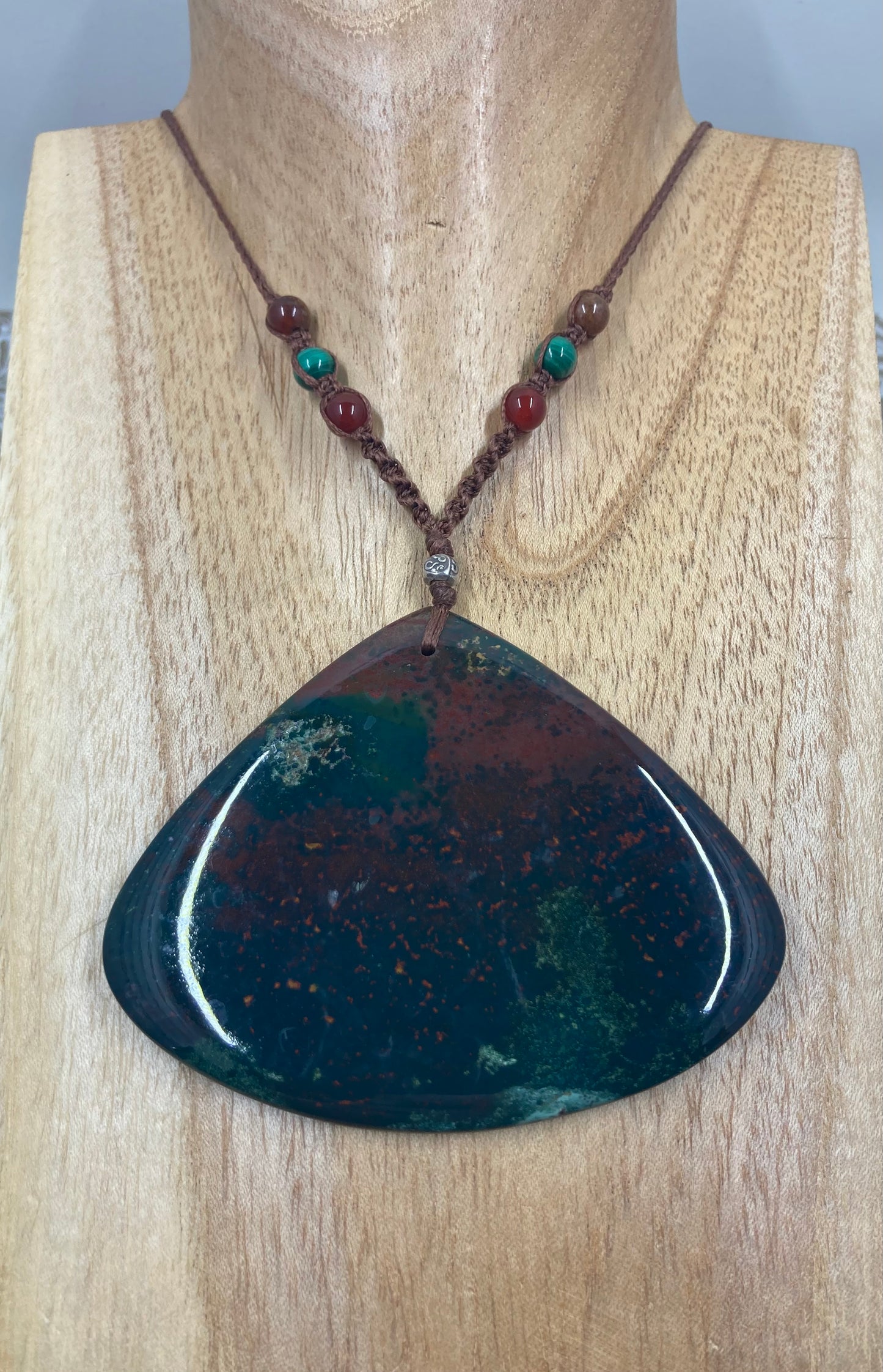 Bloodstone Macrame Necklace