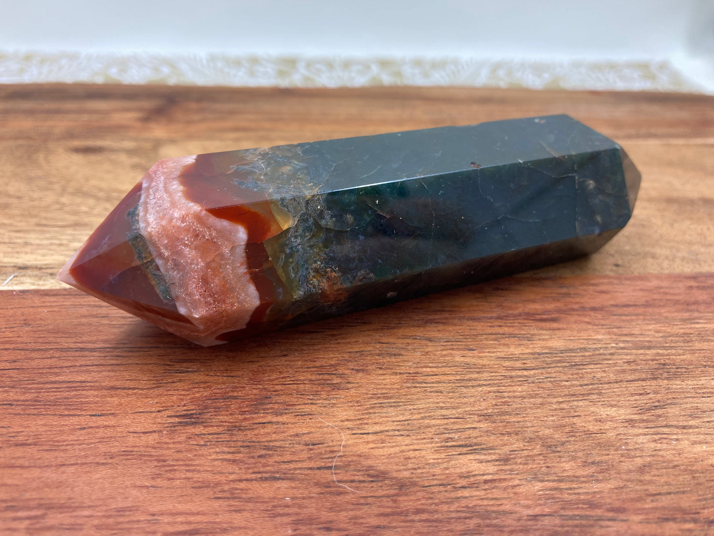 Red Moss Agate Double Terminated Point