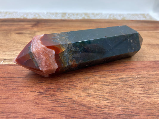 Red Moss Agate Double Terminated Point