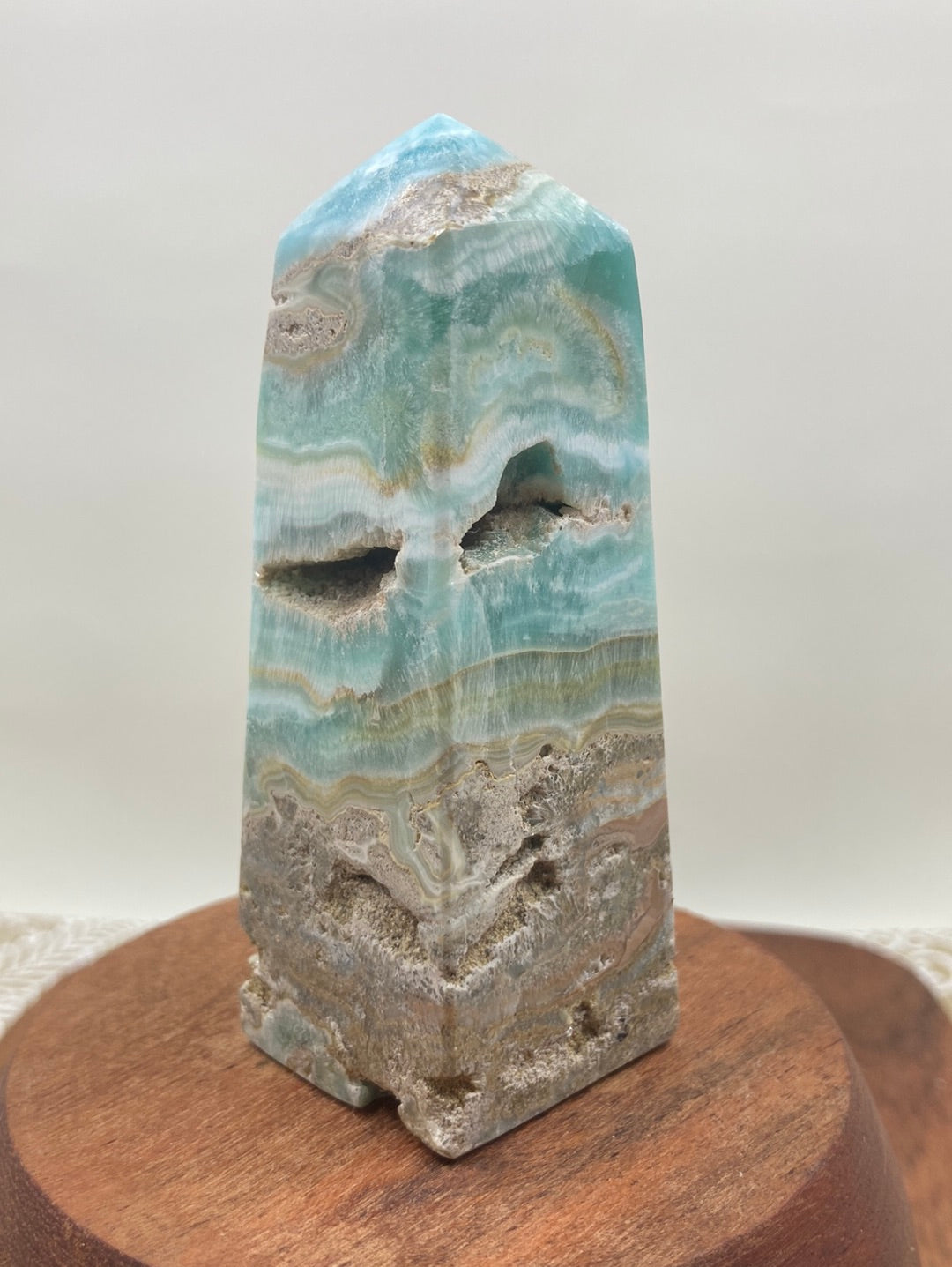 Blue Aragonite Obelisk