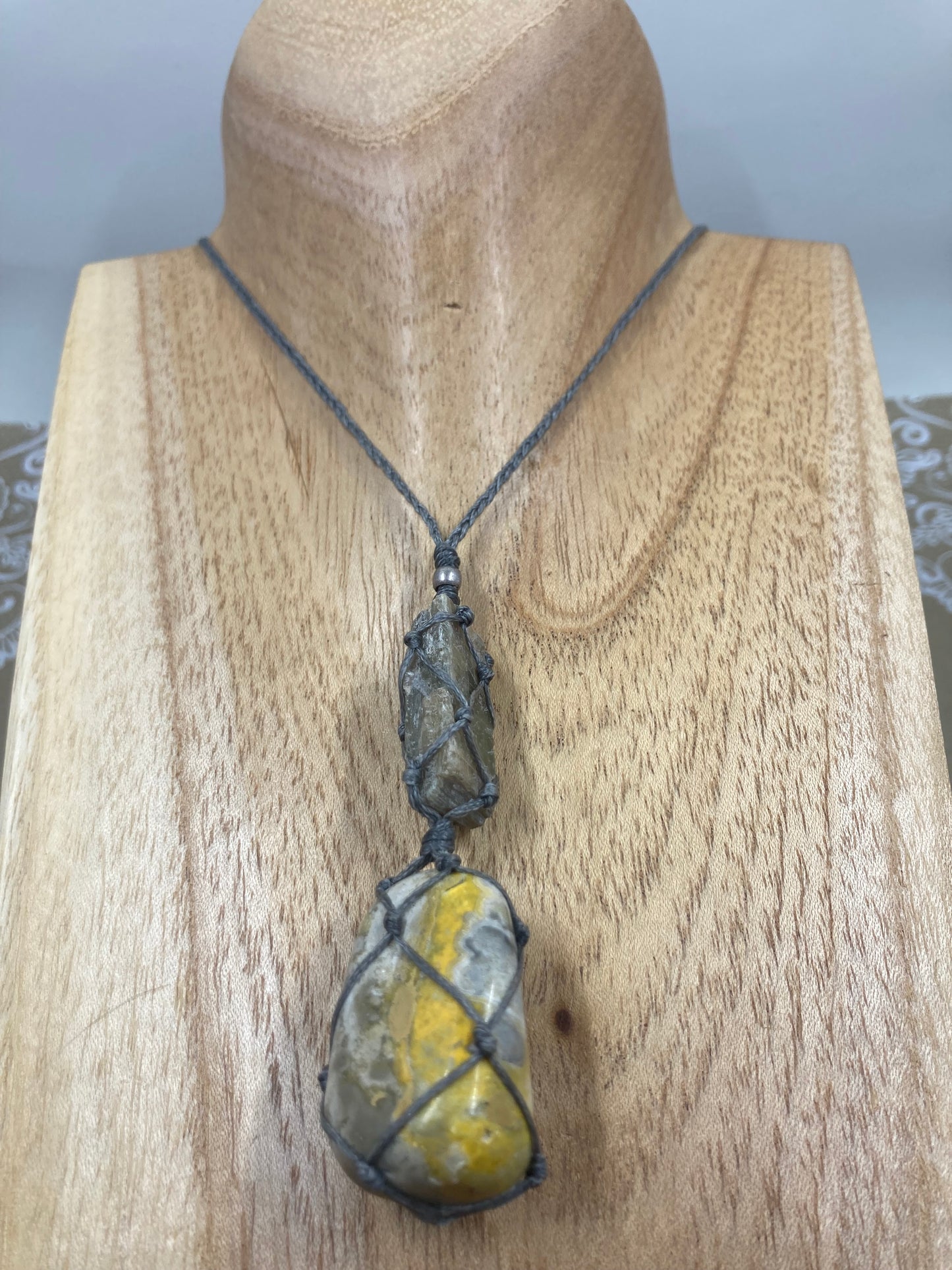 Bumblebee Jasper Macrame Necklace