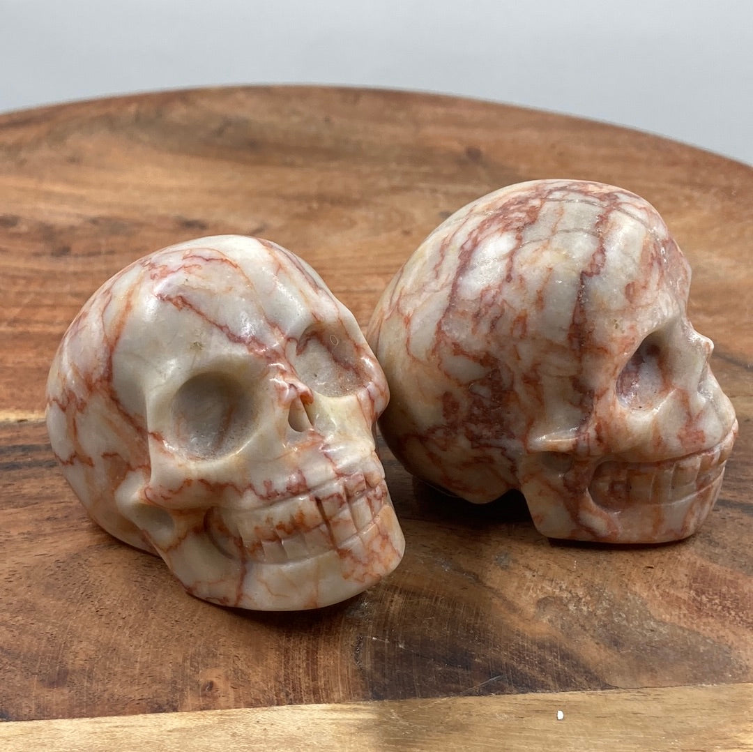 Red Vein Jasper Skull