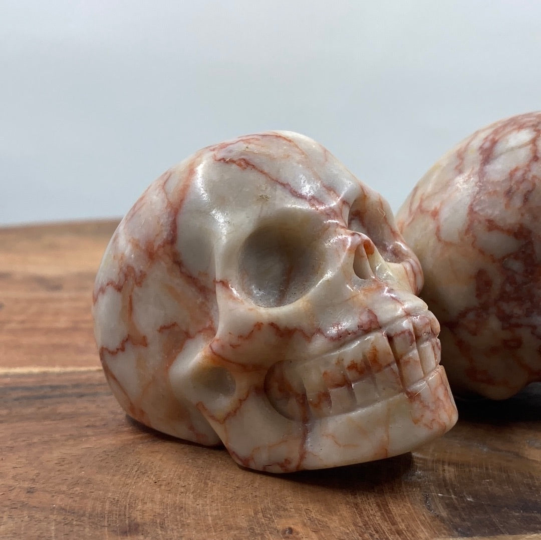 Red Vein Jasper Skull