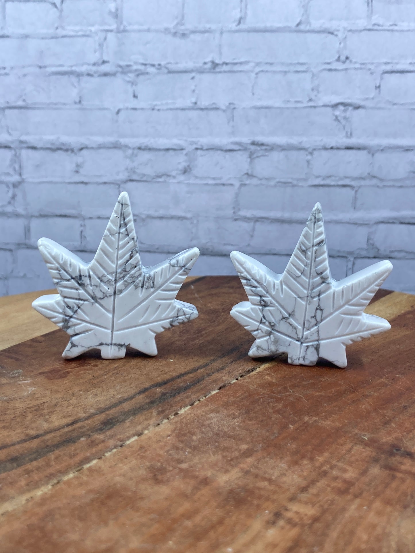 White Howlite Maple Leaf