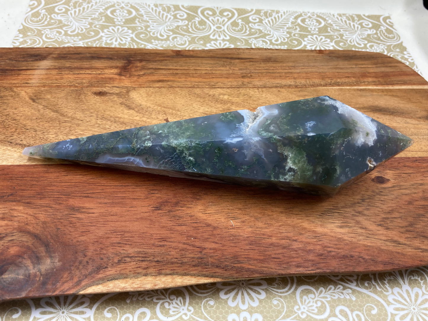 Moss Agate Wand