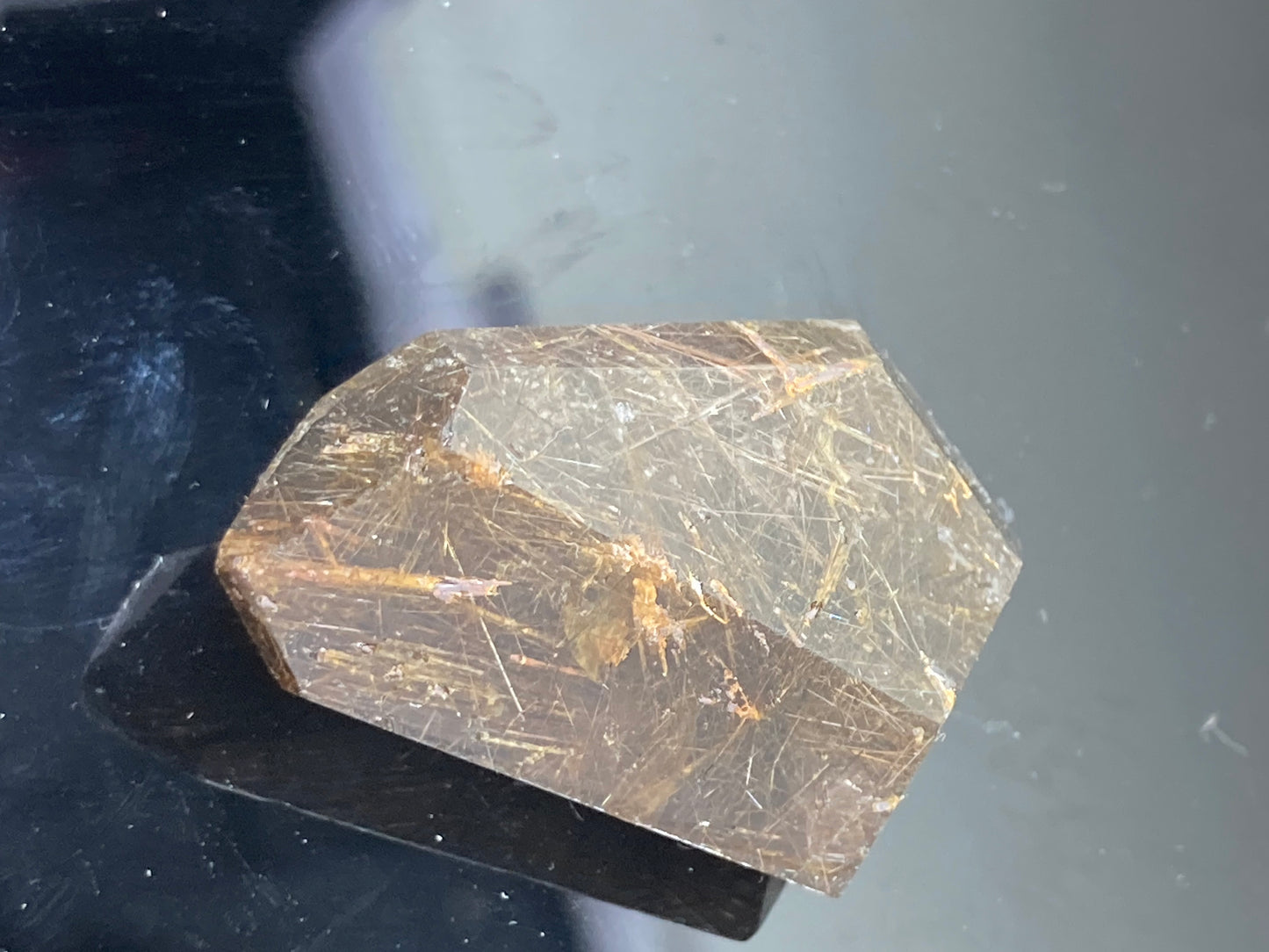 Copper Rutile in Smokey Quartz