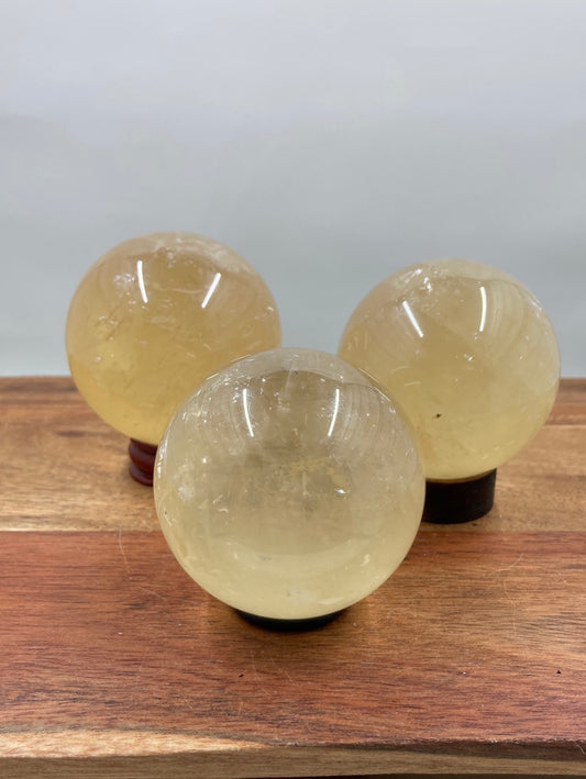 Honey Calcite Sphere