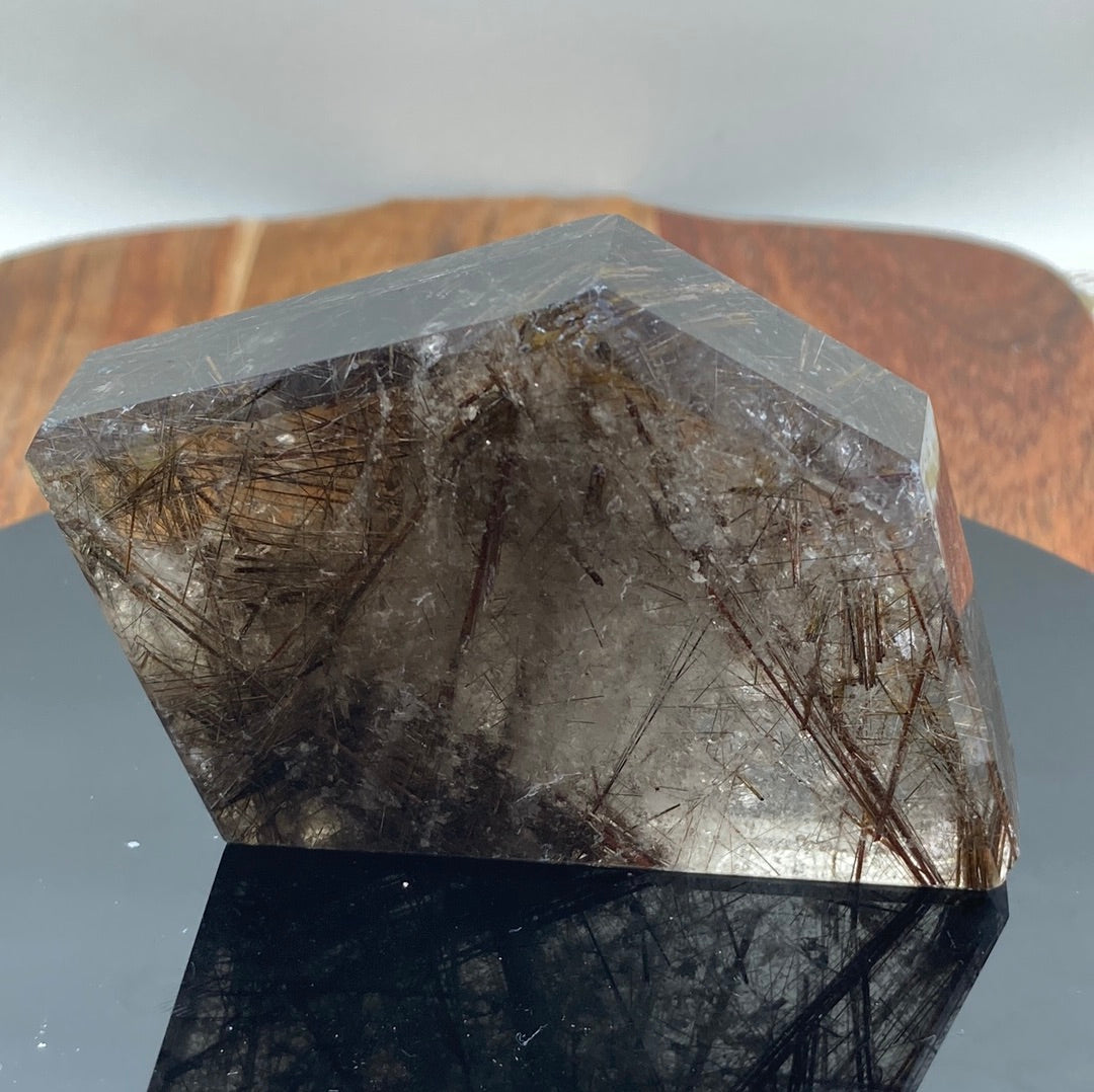 Copper Rutile in Smokey Quartz