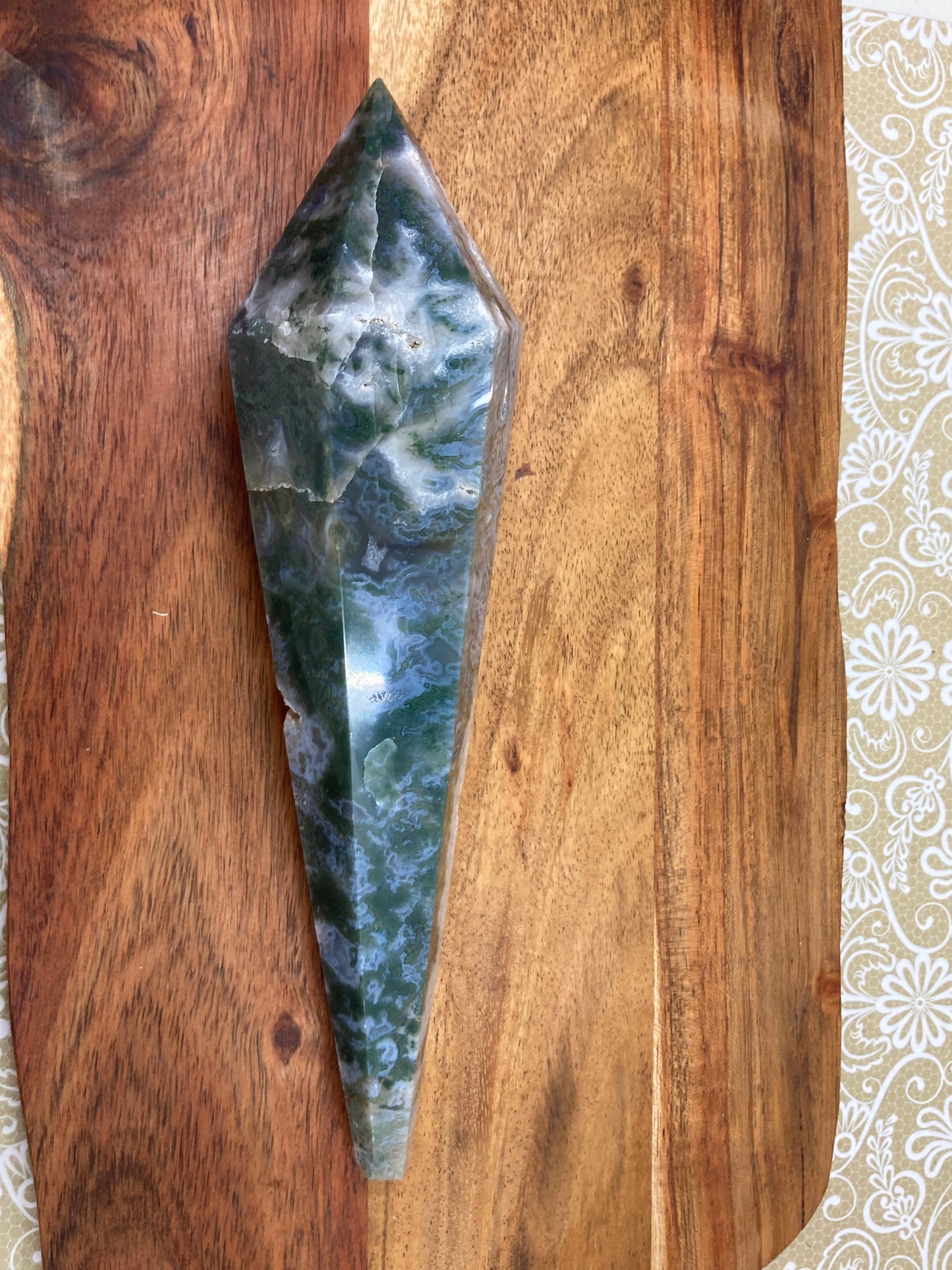 Moss Agate Wand