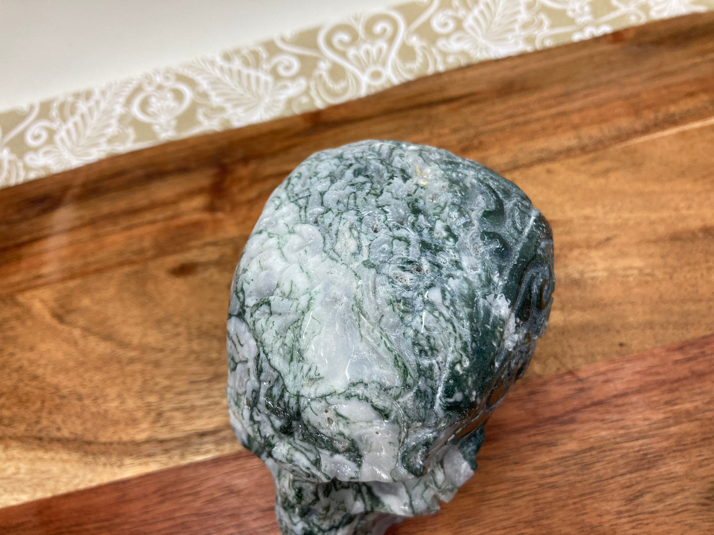 Moss Agate Skull