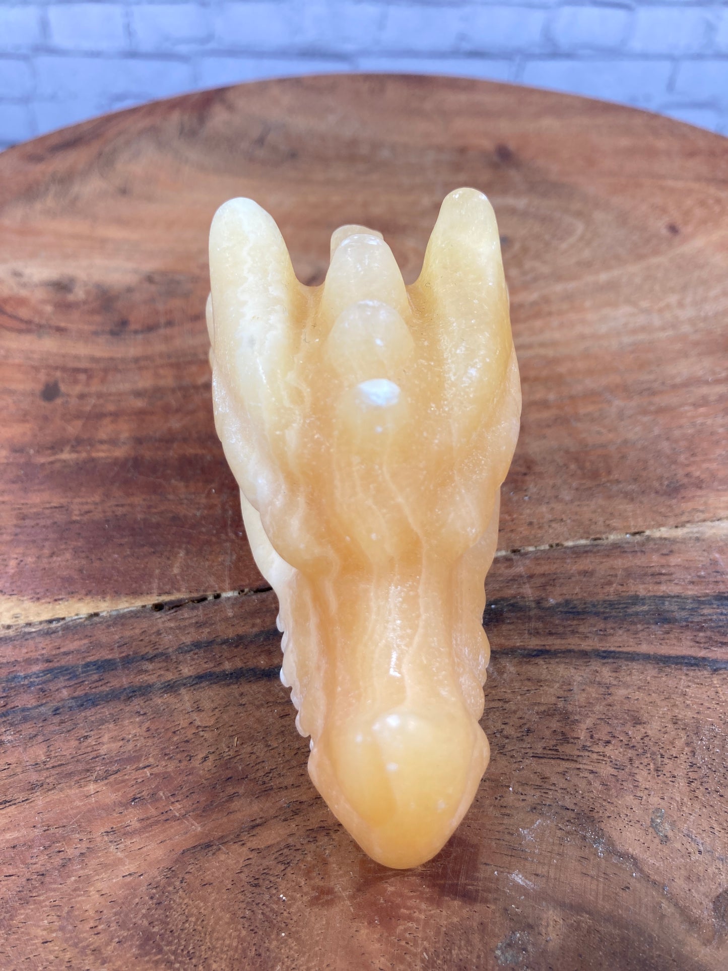 Orange Calcite Dragon Skull