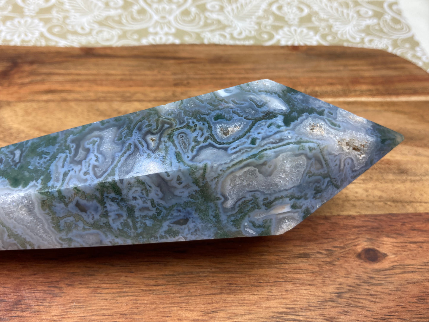 Moss Agate Wand