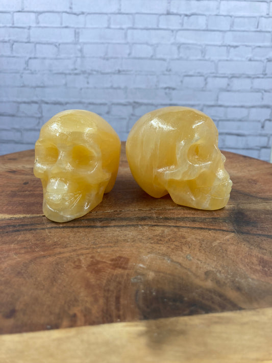 Orange Calcite Skull