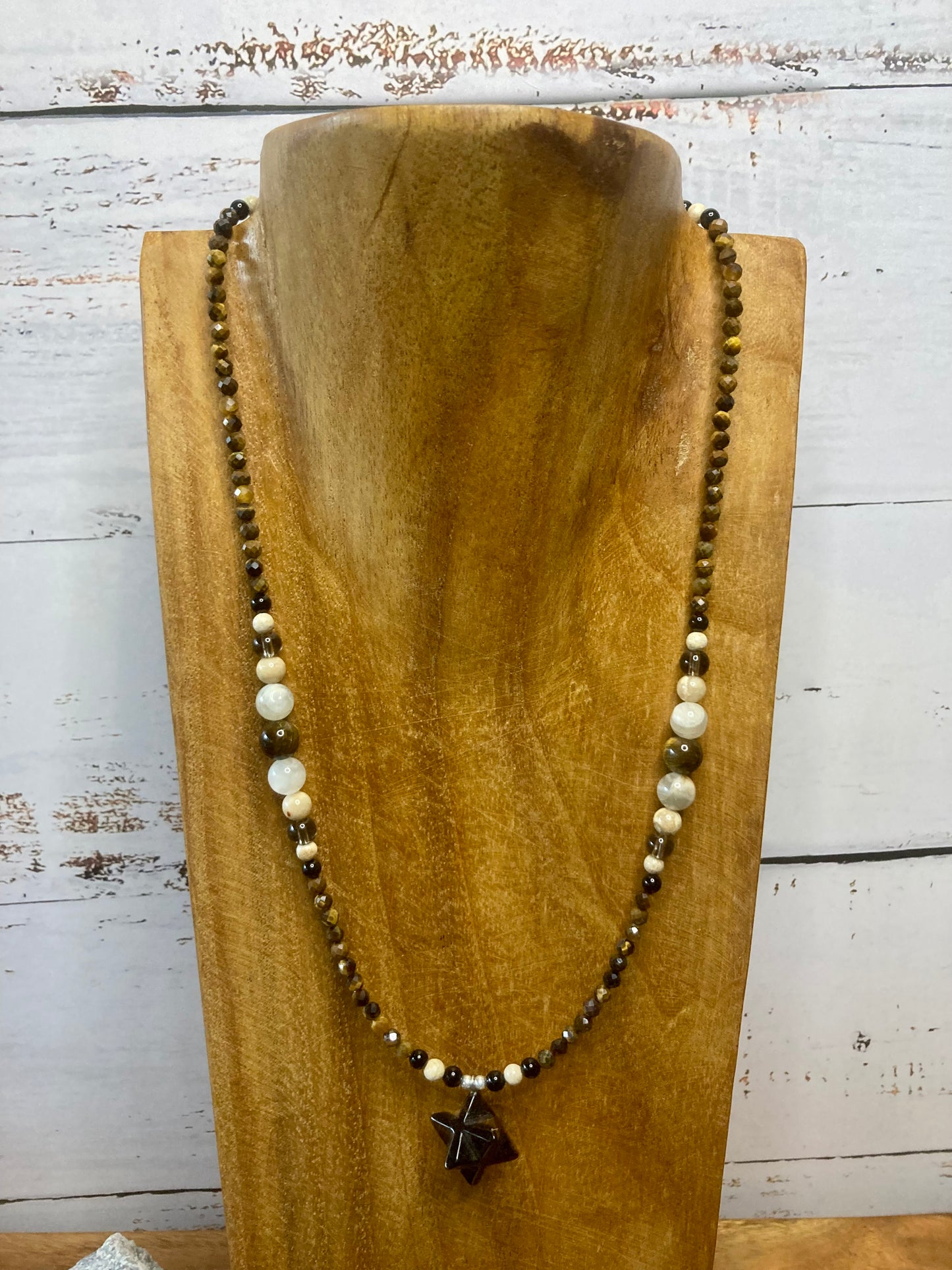 Tigers Eye Merkaba Necklace