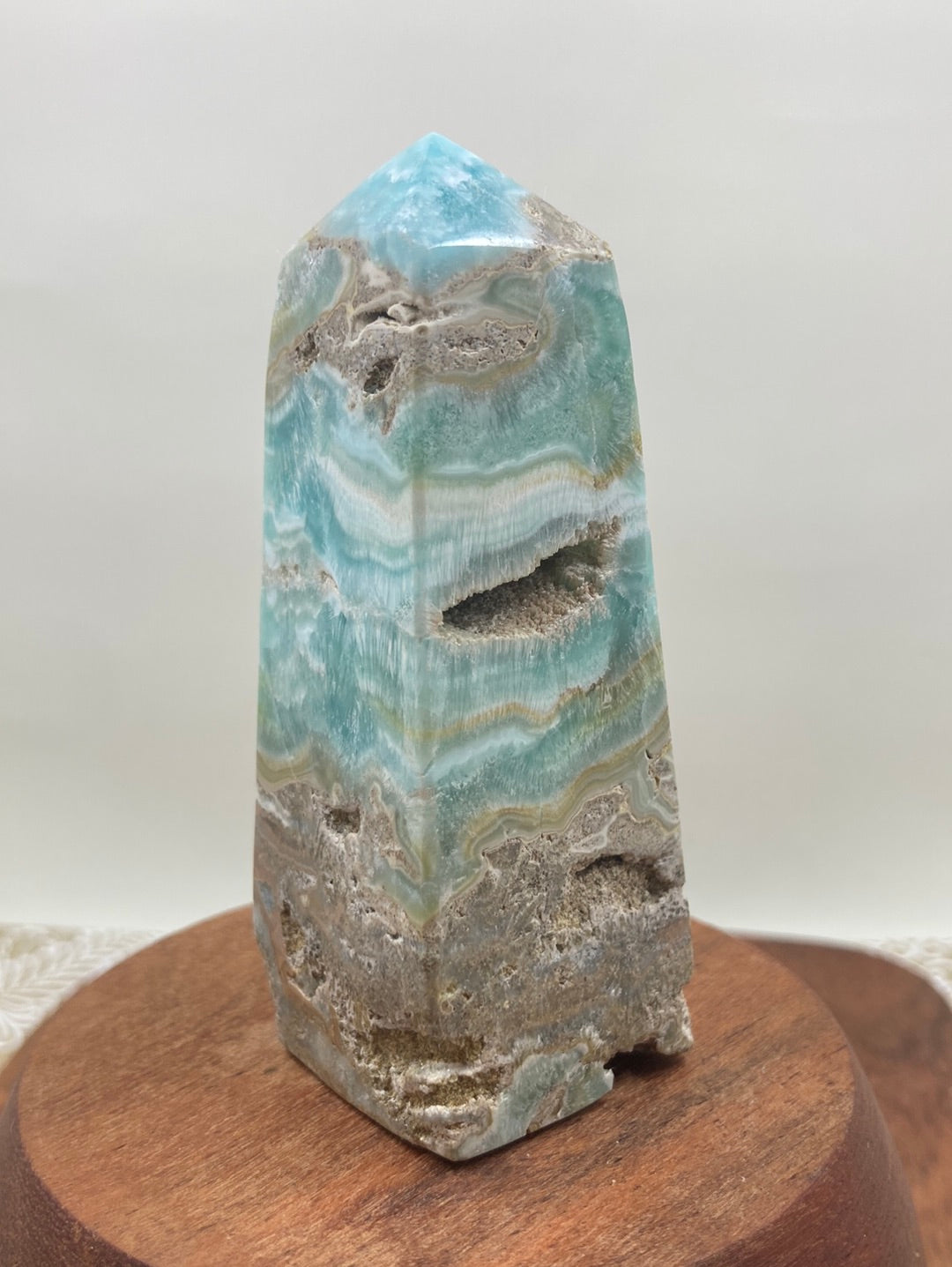 Blue Aragonite Obelisk