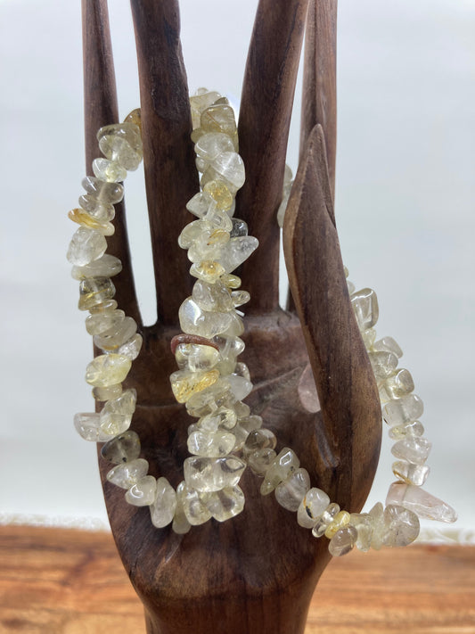 Rutilated Quartz Chip Bracelet