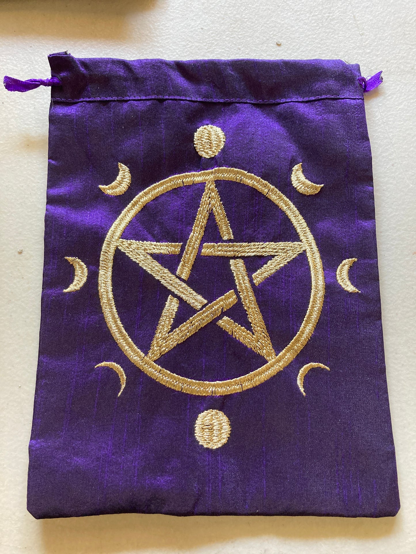 Pentagram  & Moons Tarot Card Bag