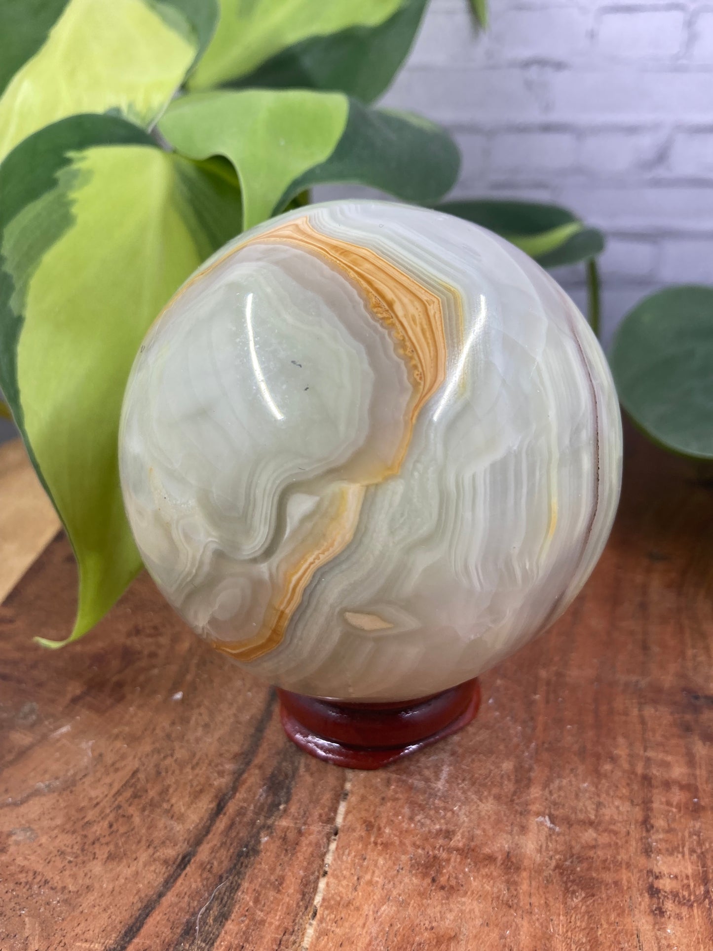 Pink Banded Onyx Sphere