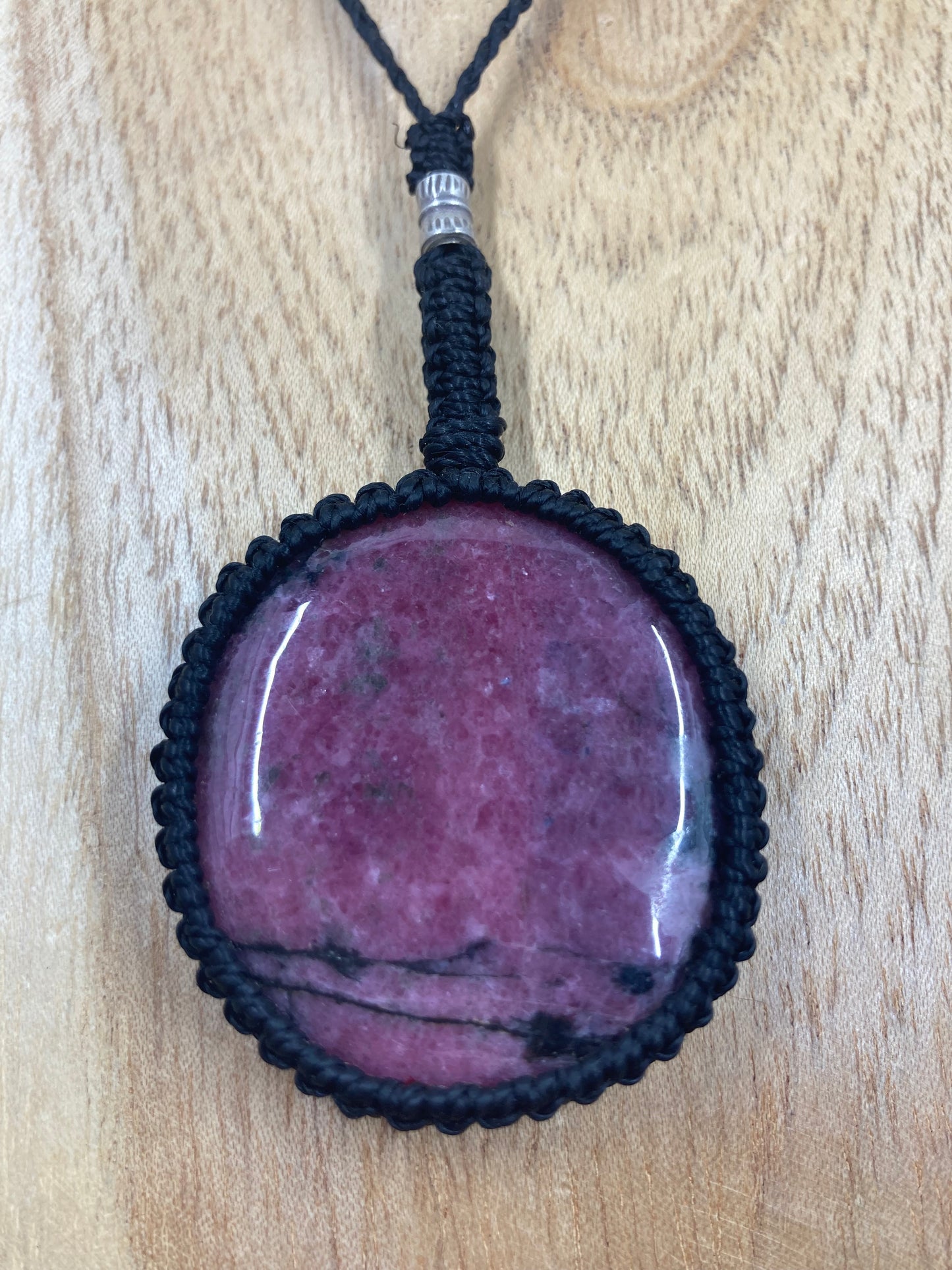 Rhodonite Macrame Necklace