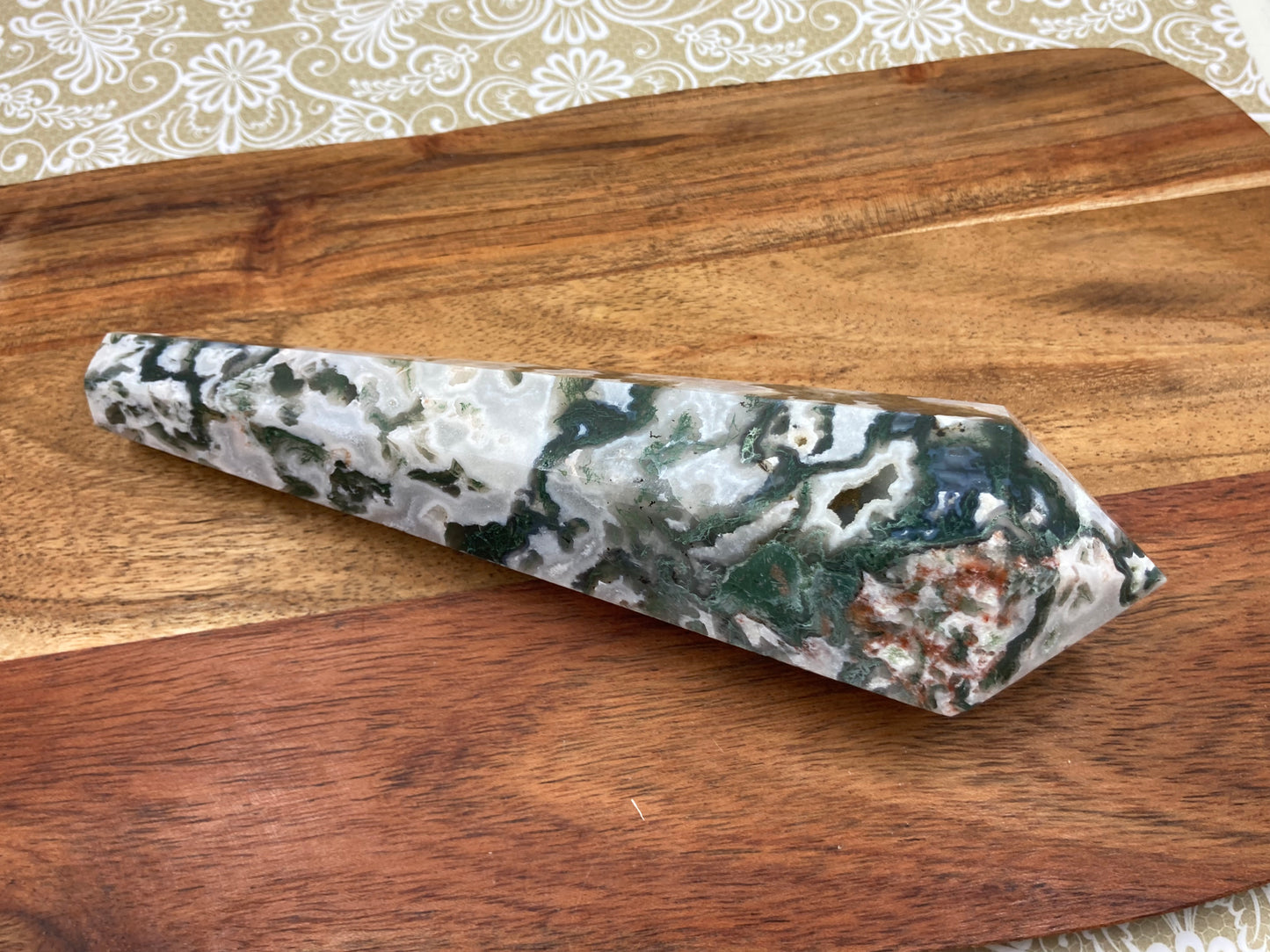 Moss Agate Wand