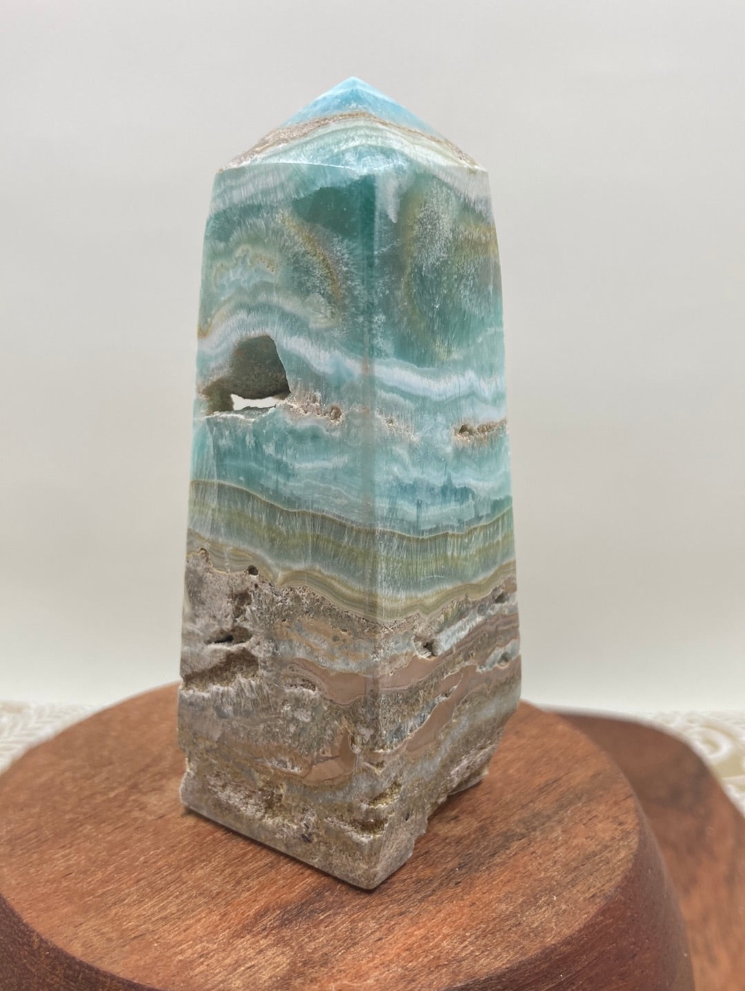 Blue Aragonite Obelisk