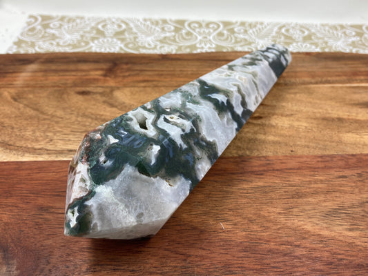 Moss Agate Wand