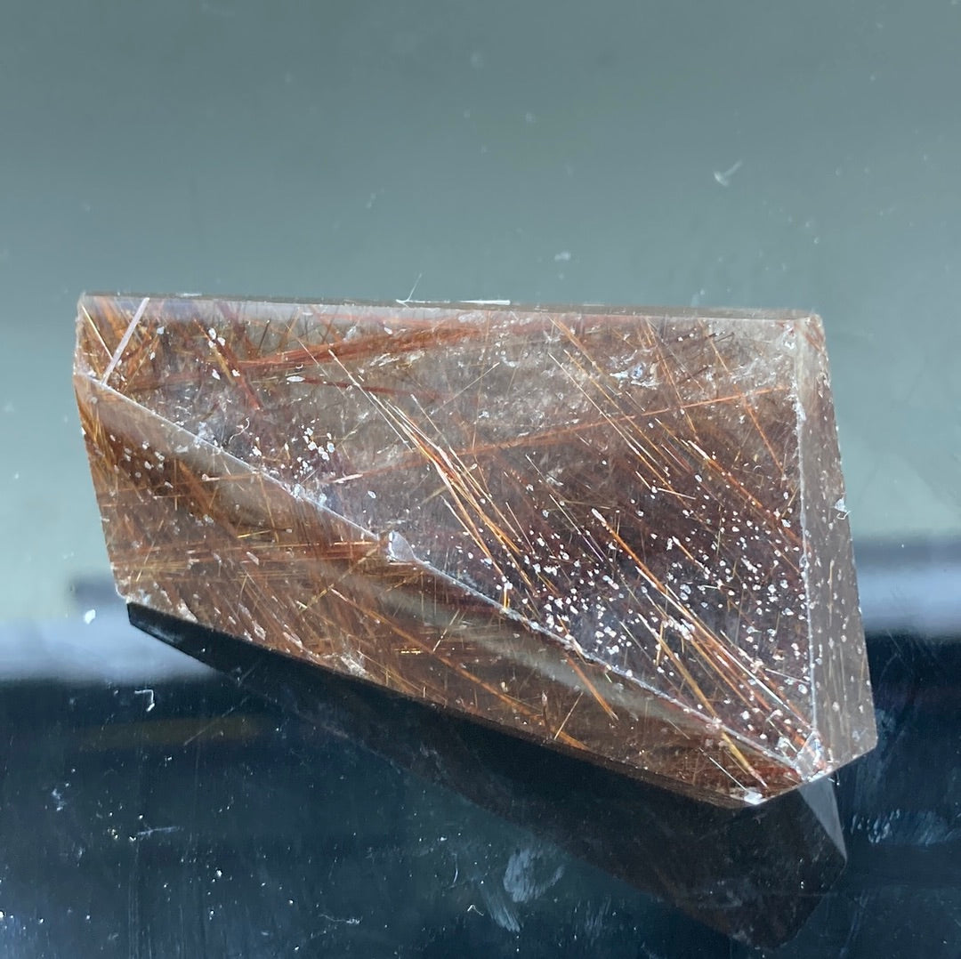 Copper Rutile in Smokey Quartz