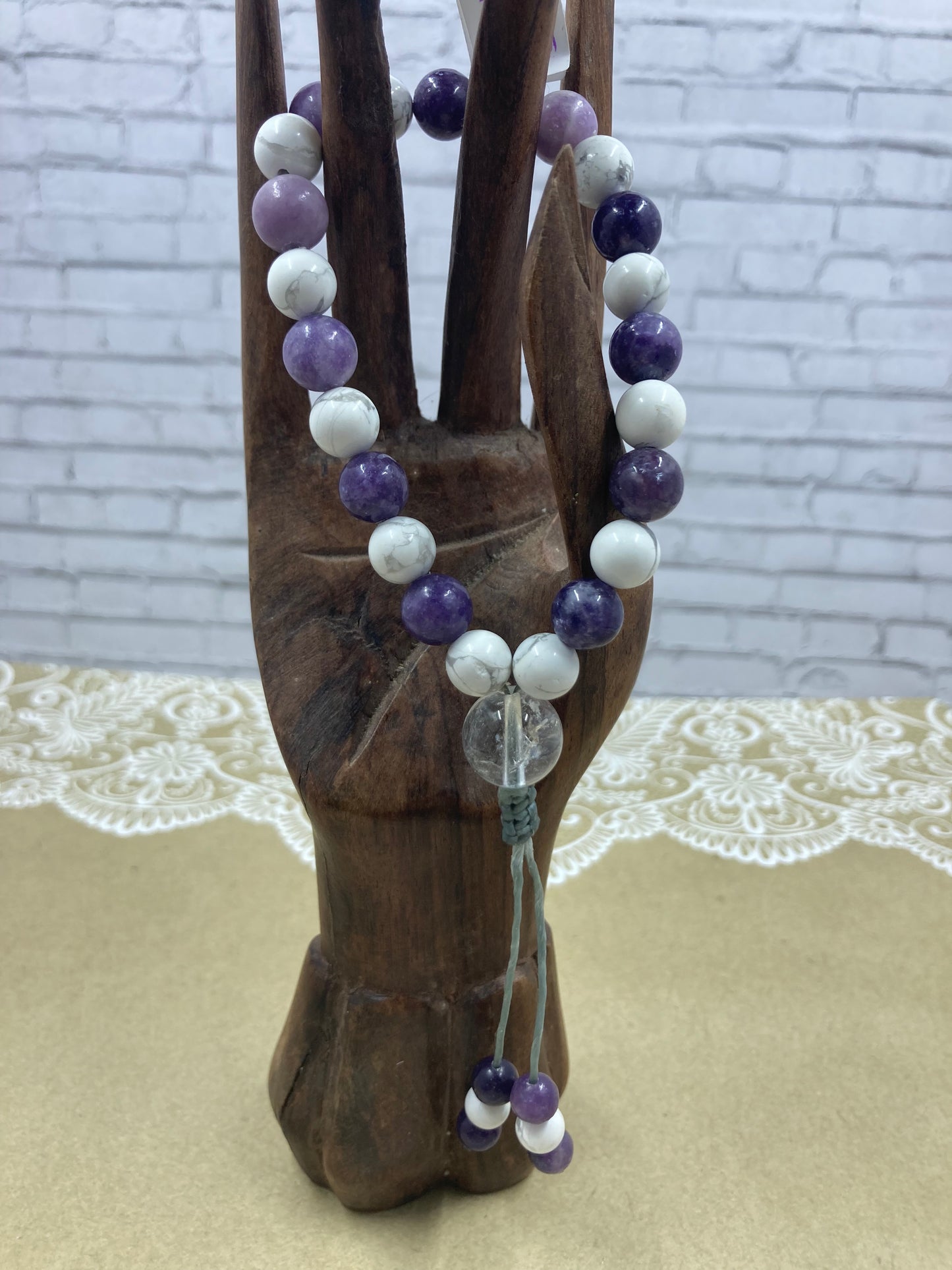 Lepidolite & Howlite Worry Bead Bracelet