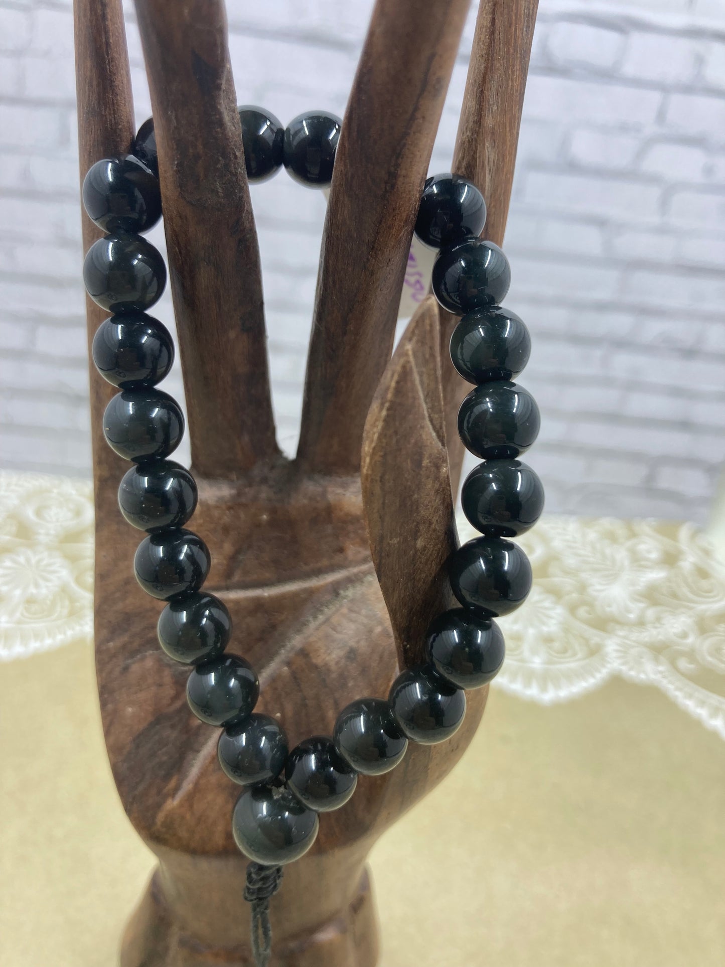 Rainbow Obsidian Worry Bead Bracelet