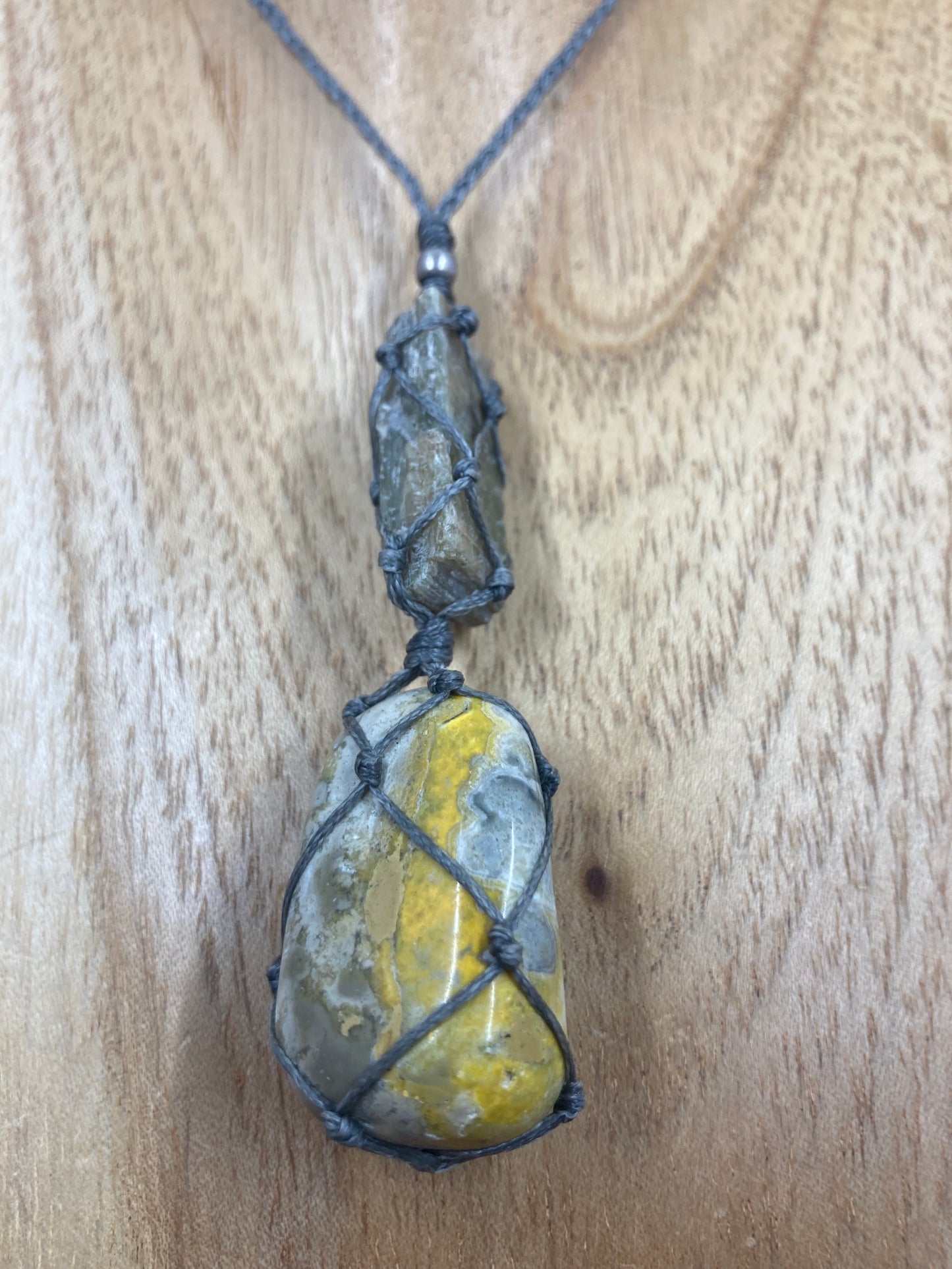 Bumblebee Jasper Macrame Necklace