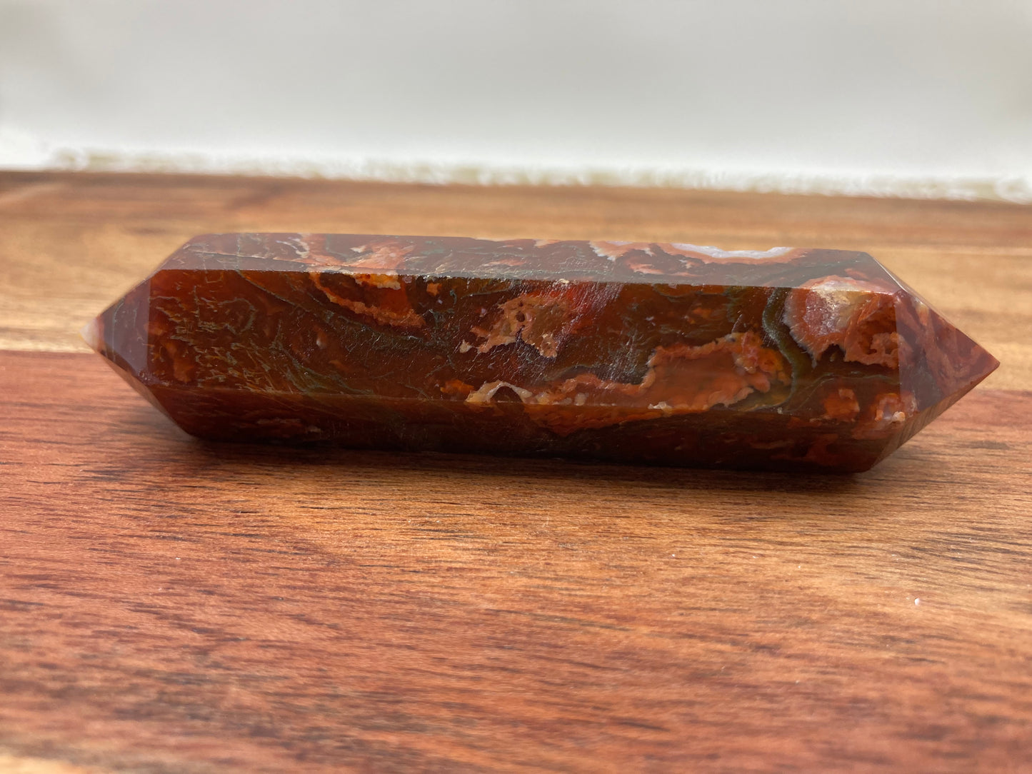 Red Moss Agate Double Terminated Point