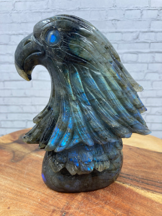 Labradorite Hawk Carving