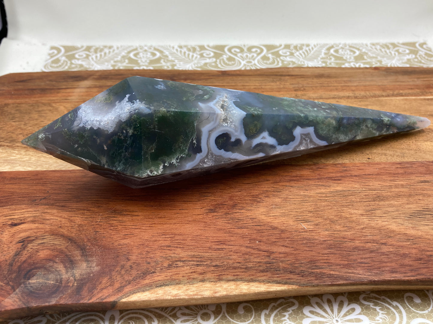 Moss Agate Wand